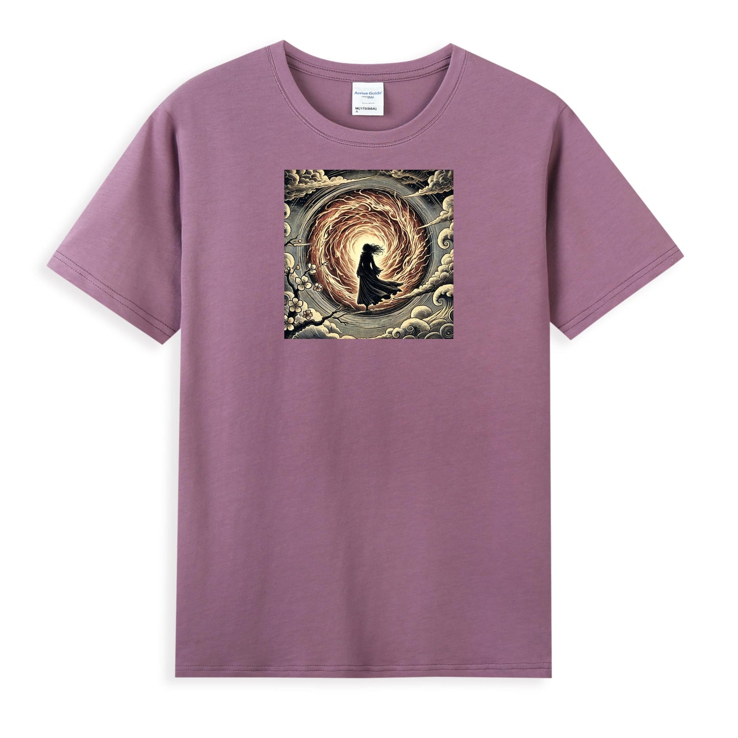 Women's Cotton T-Shirt with Mystical Swirl Artwork