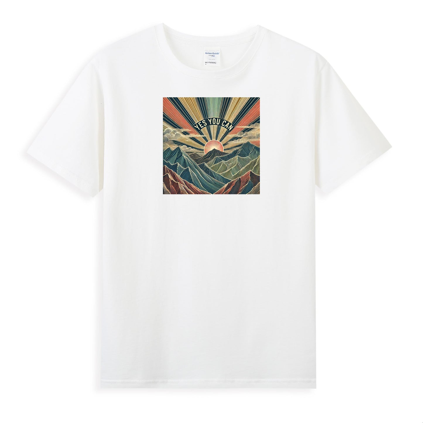 Women's Cotton Tee with Empowering Sunrise Artwork