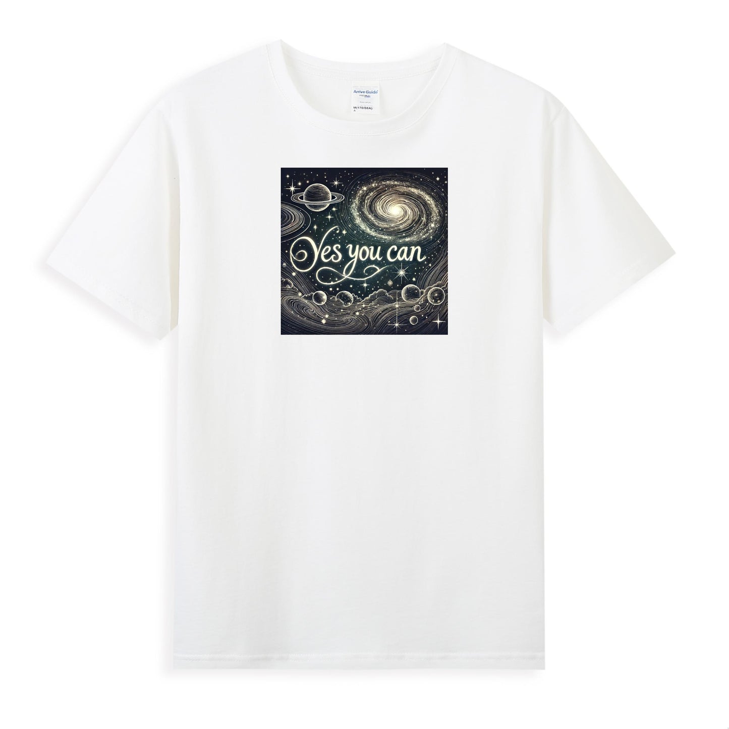 Premium Women's Tee with Cosmic Yes You Can Artwork