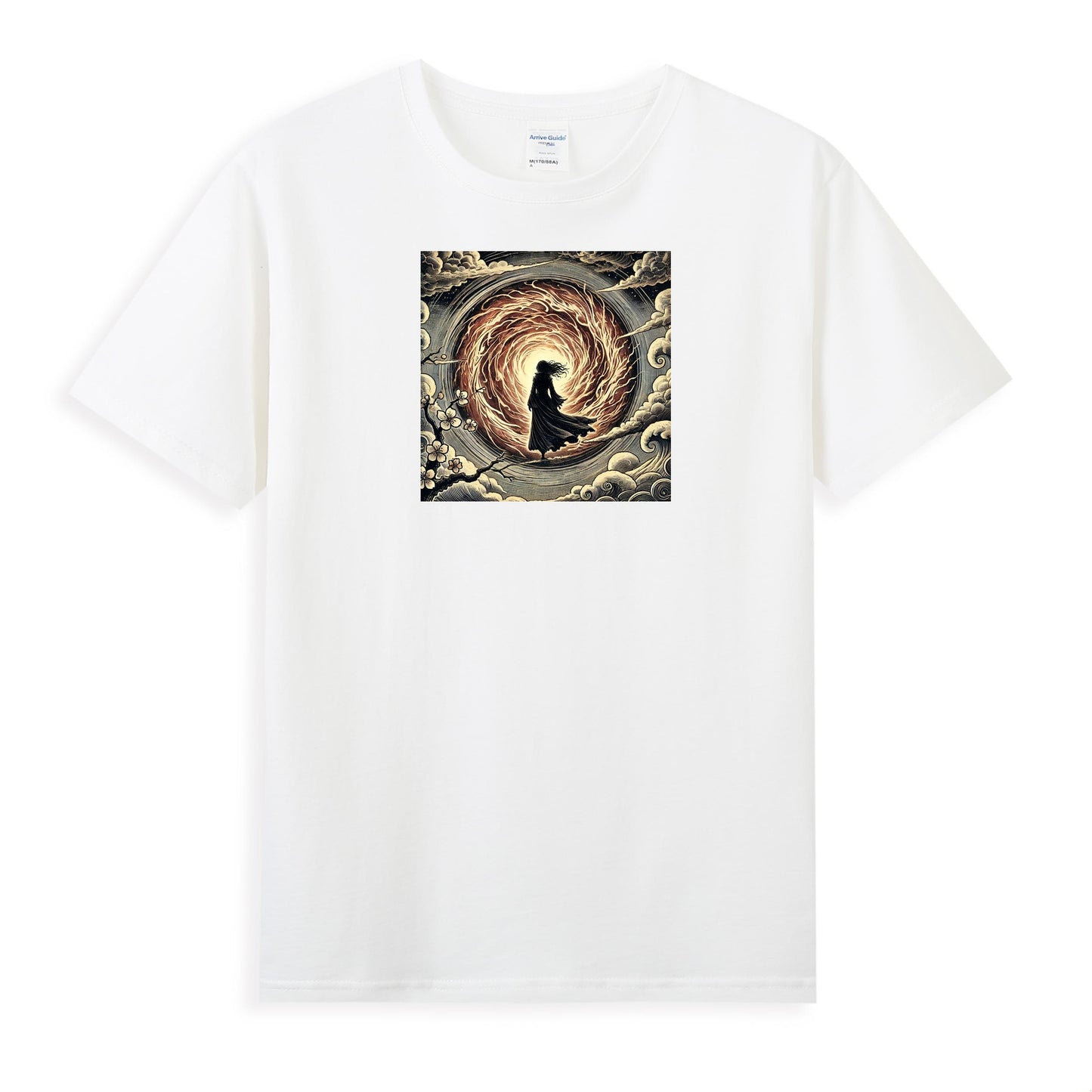 Women's Cotton T-Shirt with Mystical Swirl Artwork