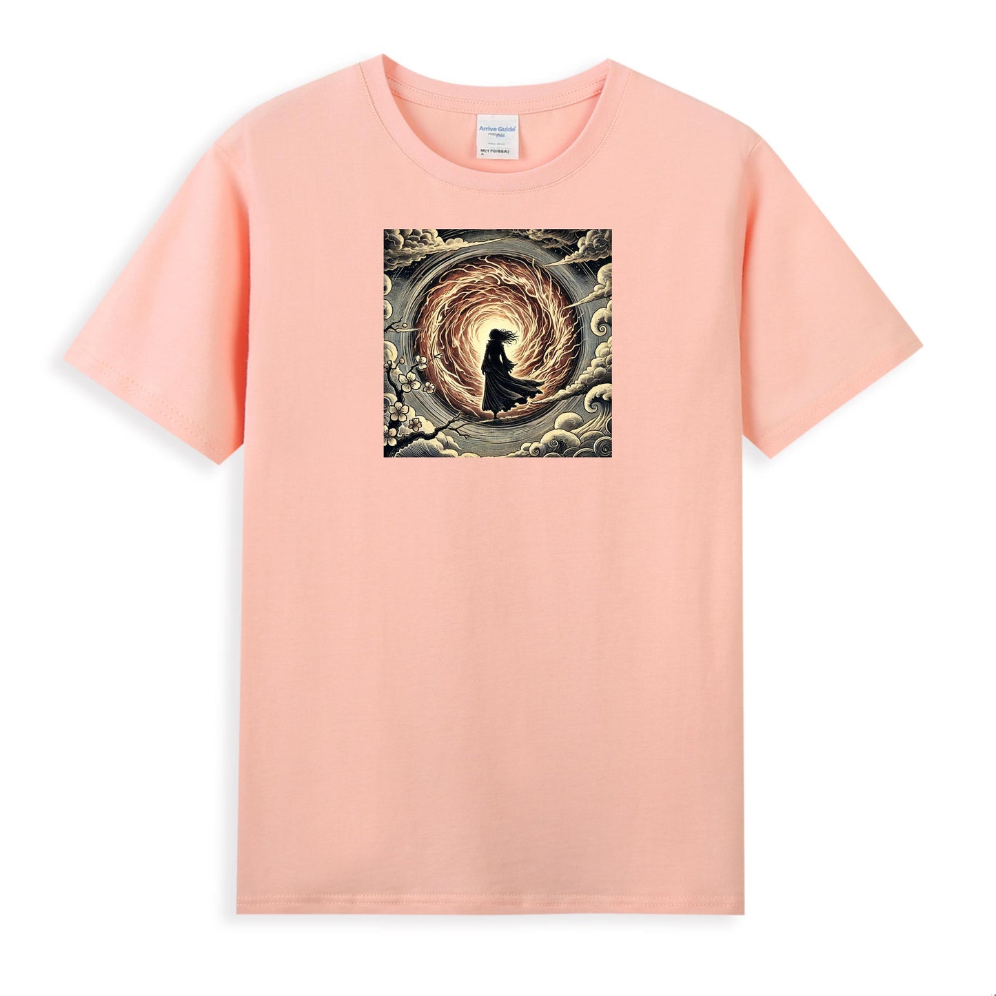 Women's Cotton T-Shirt with Mystical Swirl Artwork