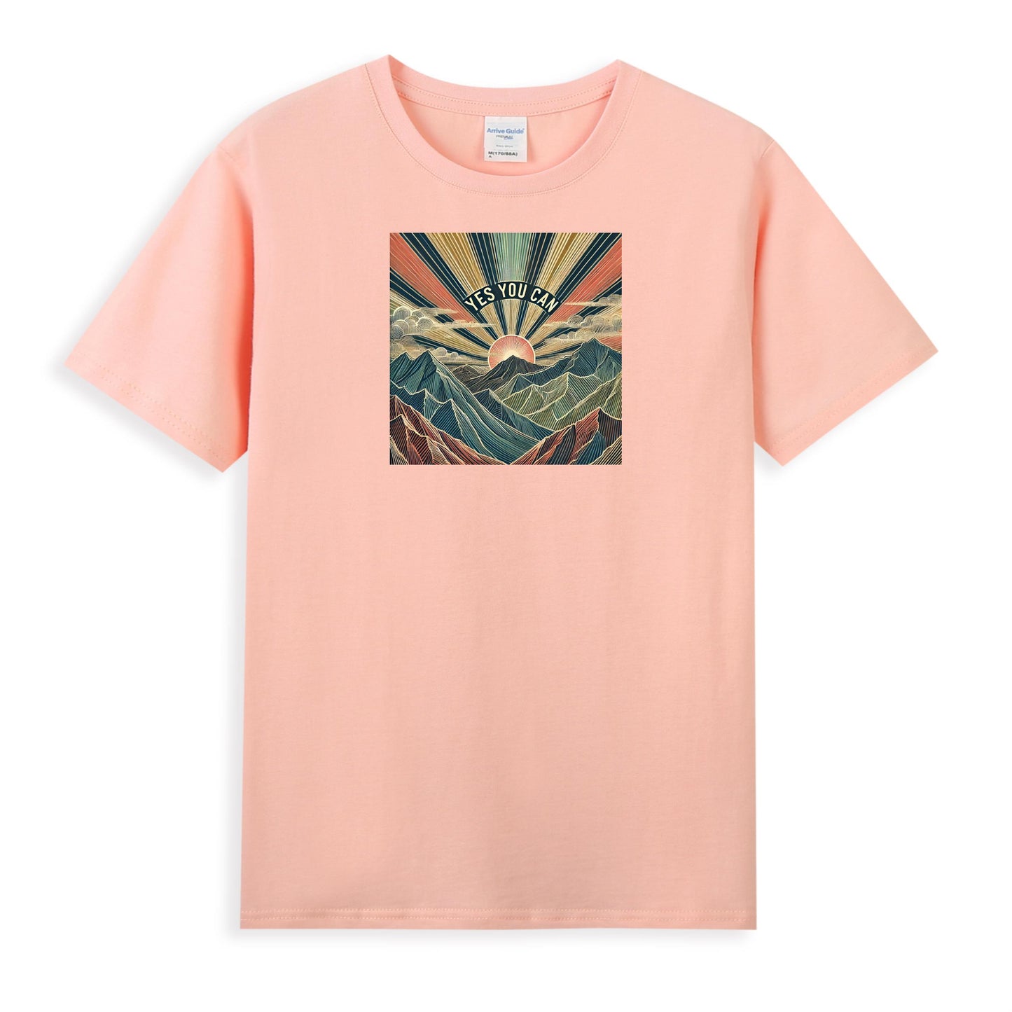 Women's Cotton Tee with Empowering Sunrise Artwork