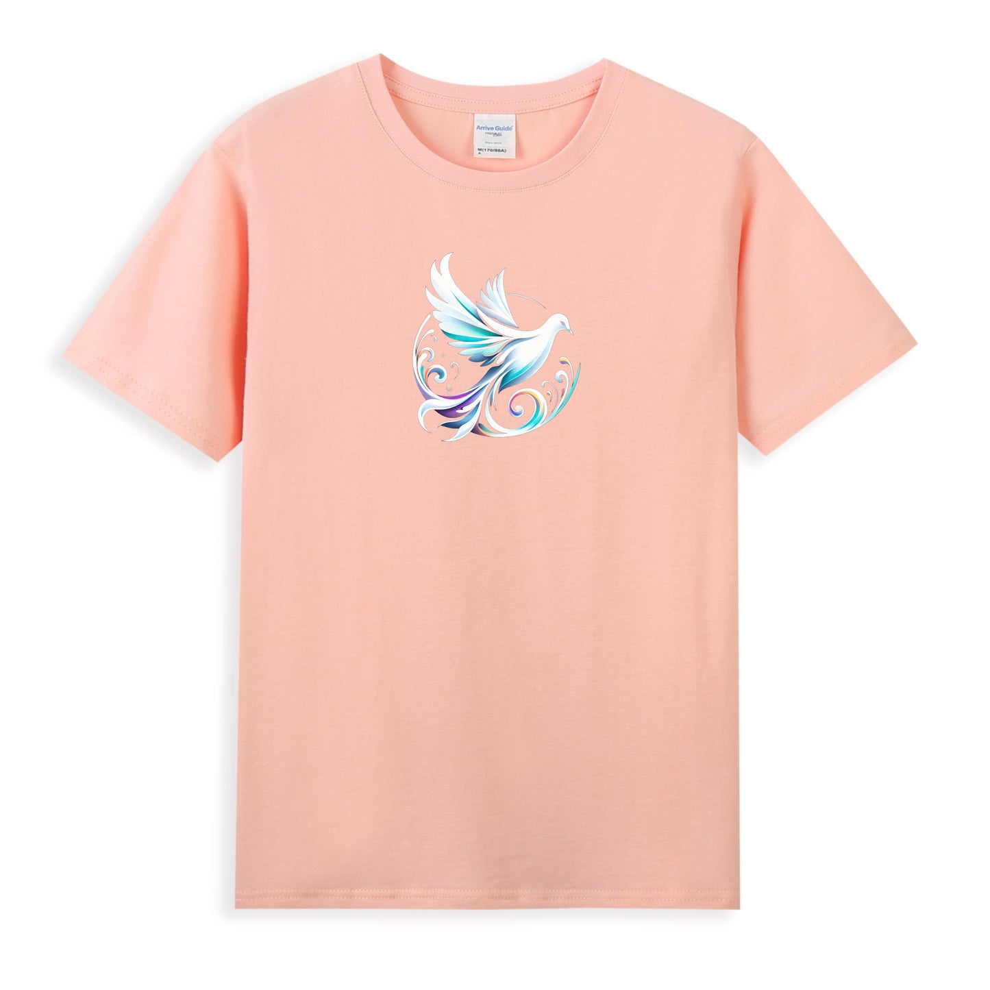 Women's Cotton T-Shirt with Peaceful Dove Design