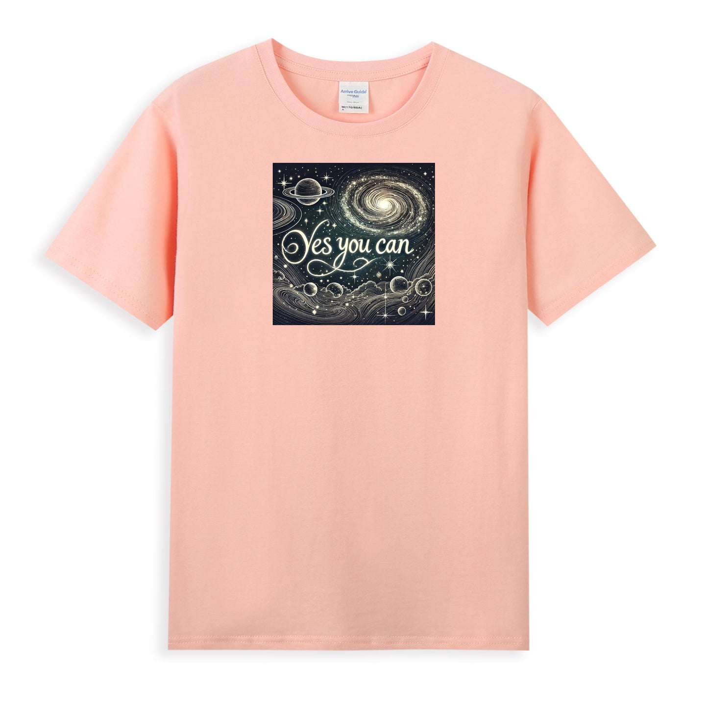 Premium Women's Tee with Cosmic Yes You Can Artwork