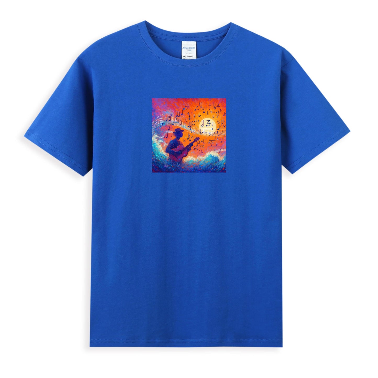 Women’s Artistic Guitarist in a Music Wave Tee