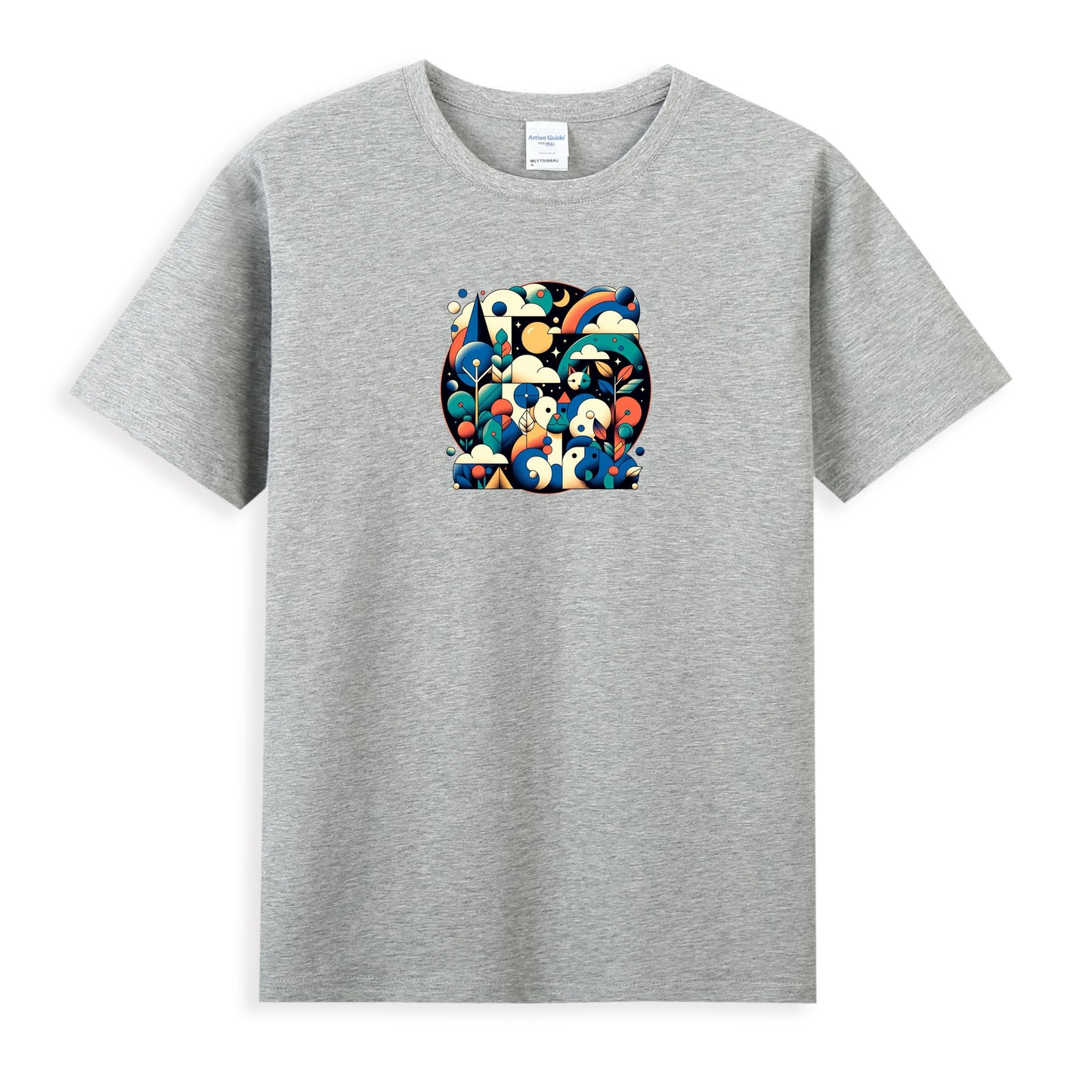 Women's Cotton T-Shirt with Vibrant Nature-Inspired Abstract Design