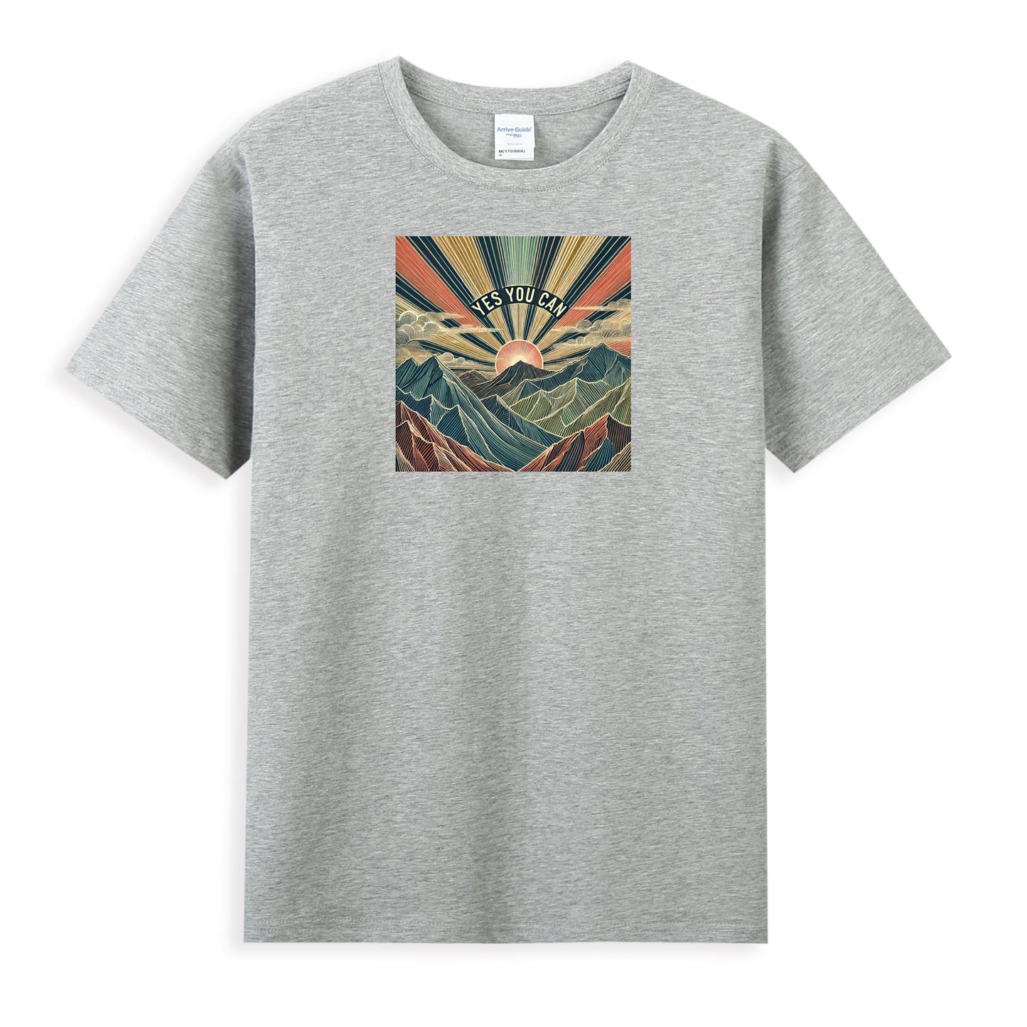 Women's Cotton Tee with Empowering Sunrise Artwork