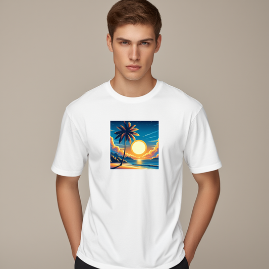 Tropical Sunset Beach T-shirt for Men 2