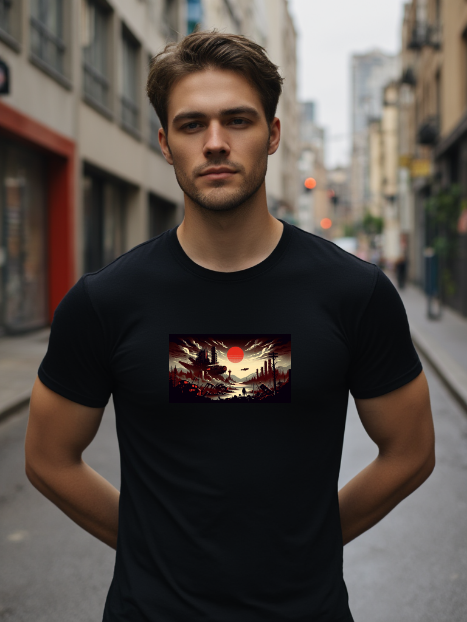 Dystopian Future Men's Tee - A World on the Brink 2