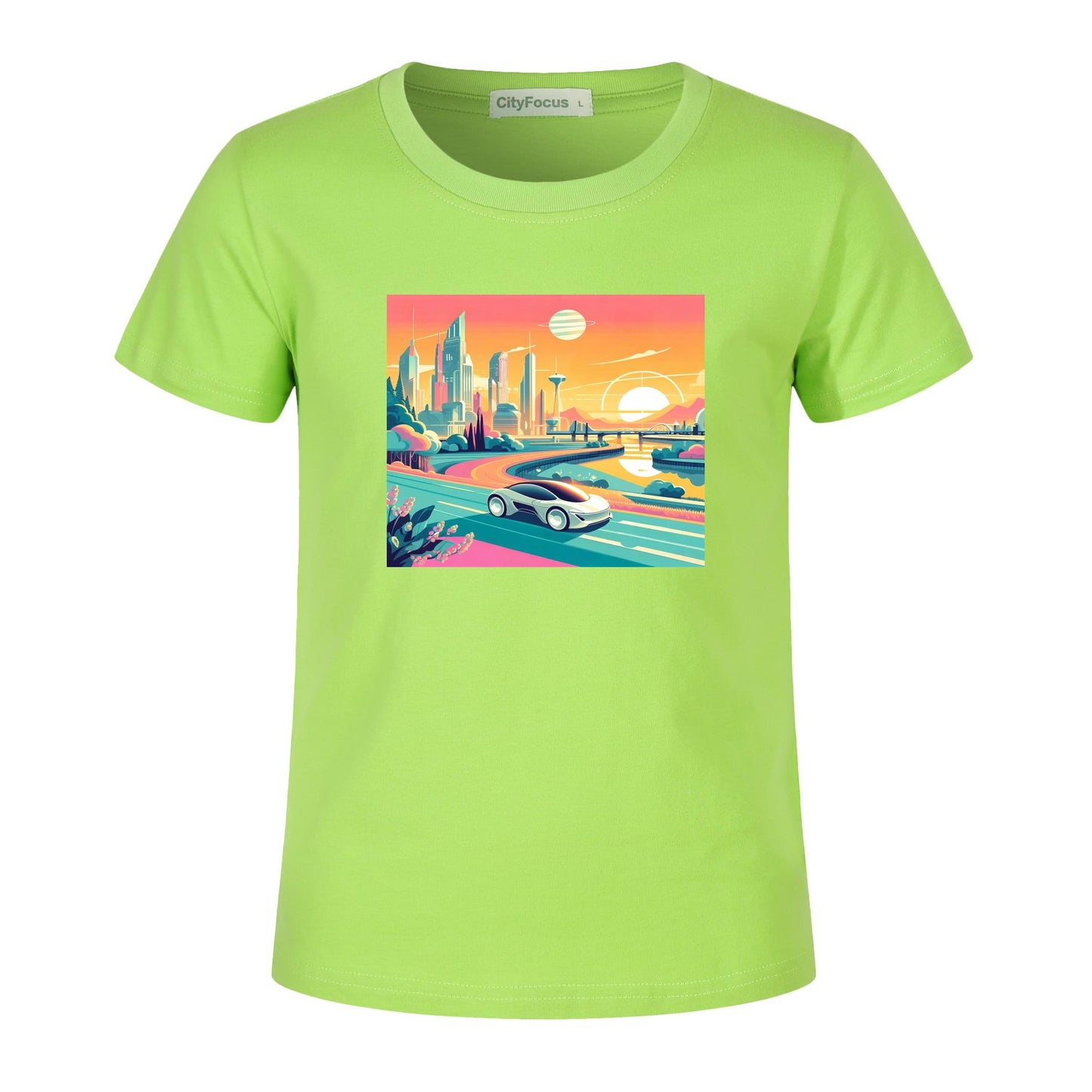 Boys' Futuristic Cityscape Graphic Tee 100% cotton 4