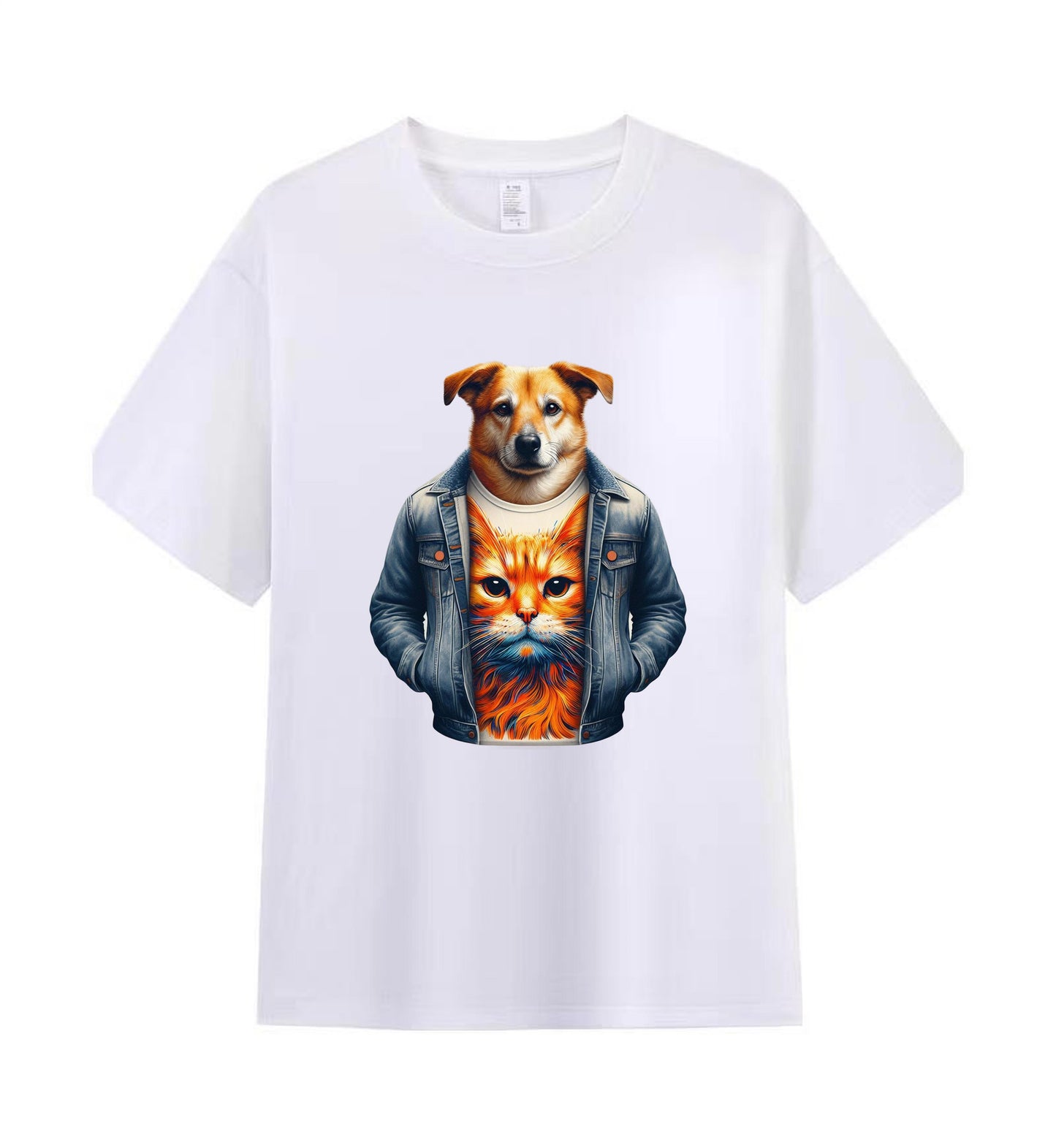 Cool Canine and Cat 3 - 100% Cotton Graphic T-Shirt