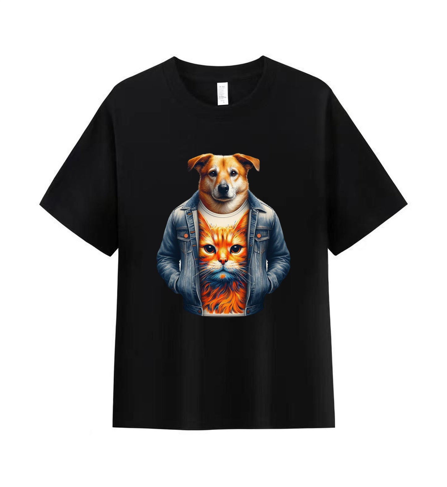 Cool Canine and Cat 3 - 100% Cotton Graphic T-Shirt