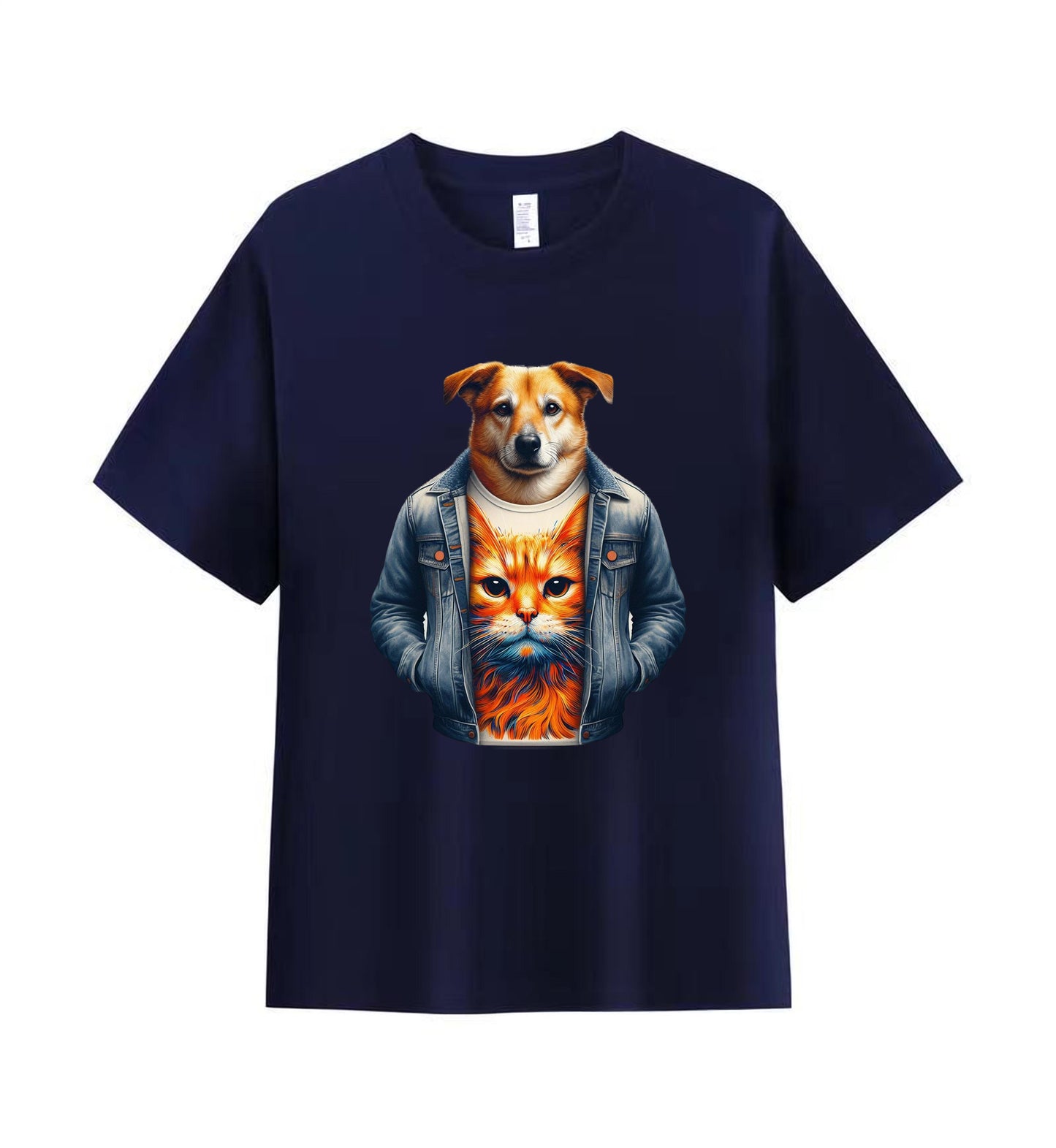 Cool Canine and Cat 3 - 100% Cotton Graphic T-Shirt