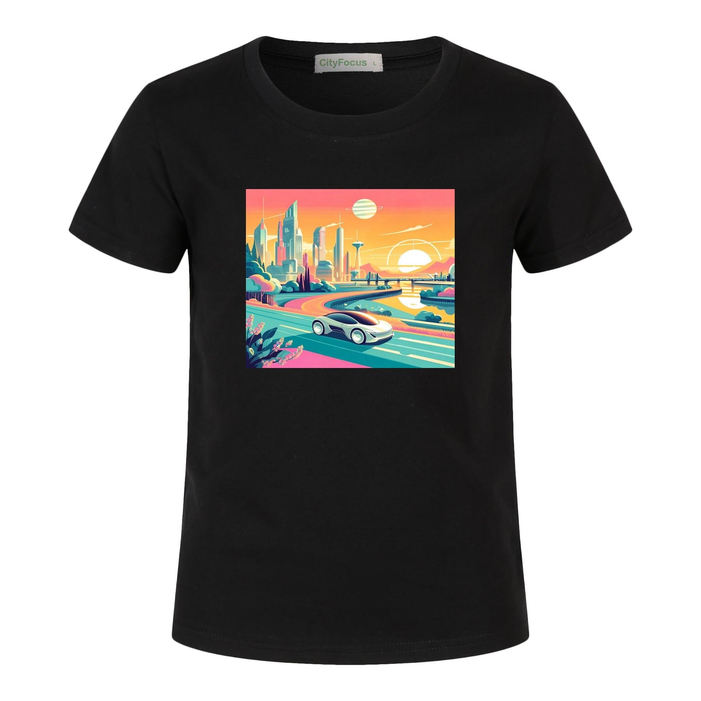 Boys' Futuristic Cityscape Graphic Tee 100% cotton 4