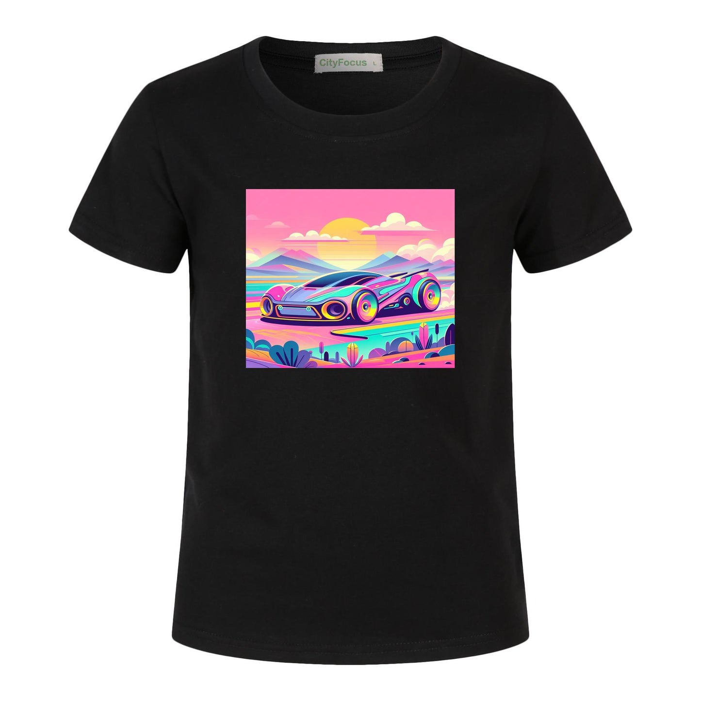 Boys' Futuristic Cityscape Graphic Tee 100% cotton 7