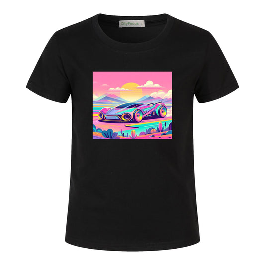 Boys' Futuristic Cityscape Graphic Tee 100% cotton 7