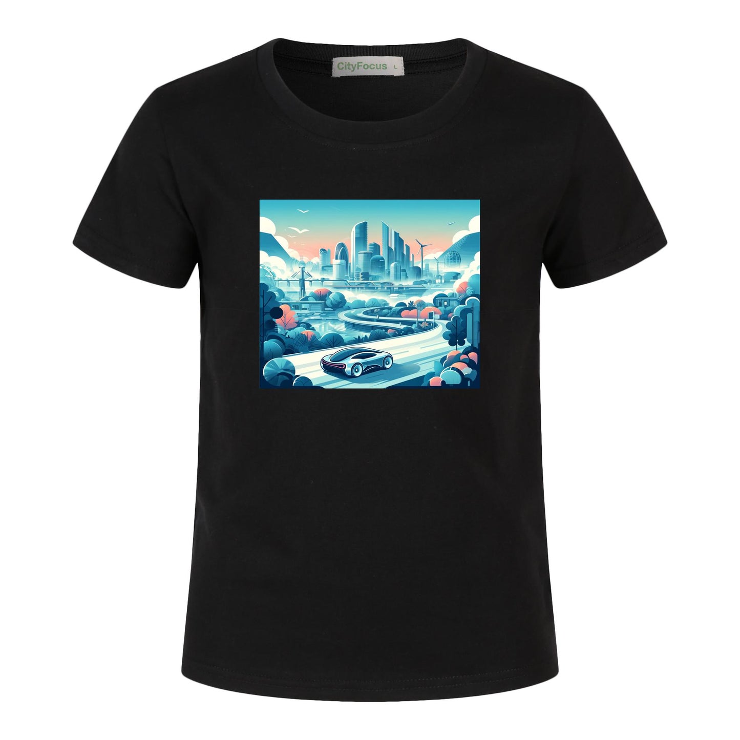 Boys' Futuristic Cityscape Graphic Tee 100% cotton 3