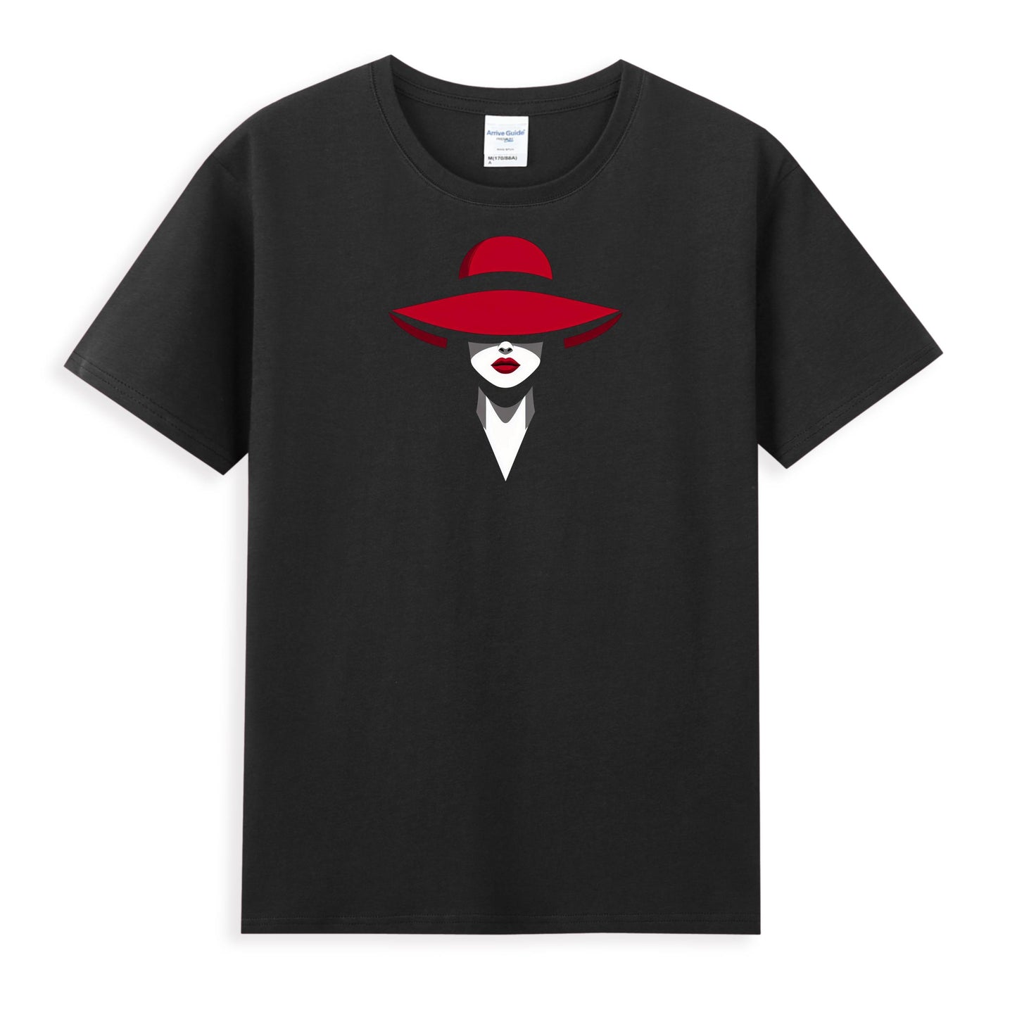 Lady in Red Hat Premium Cotton Tee for Women