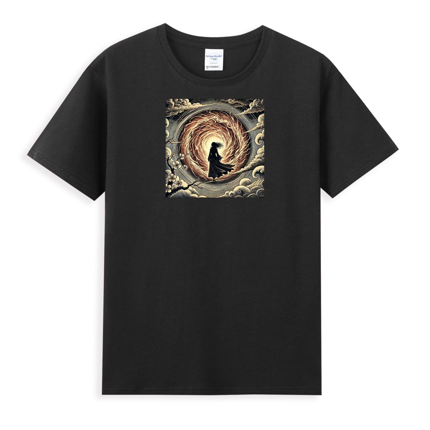 Women's Cotton T-Shirt with Mystical Swirl Artwork