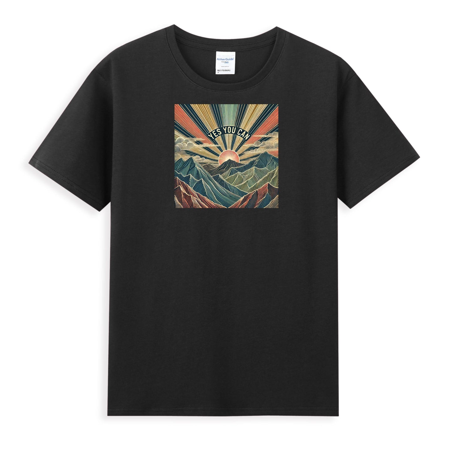 Women's Cotton Tee with Empowering Sunrise Artwork