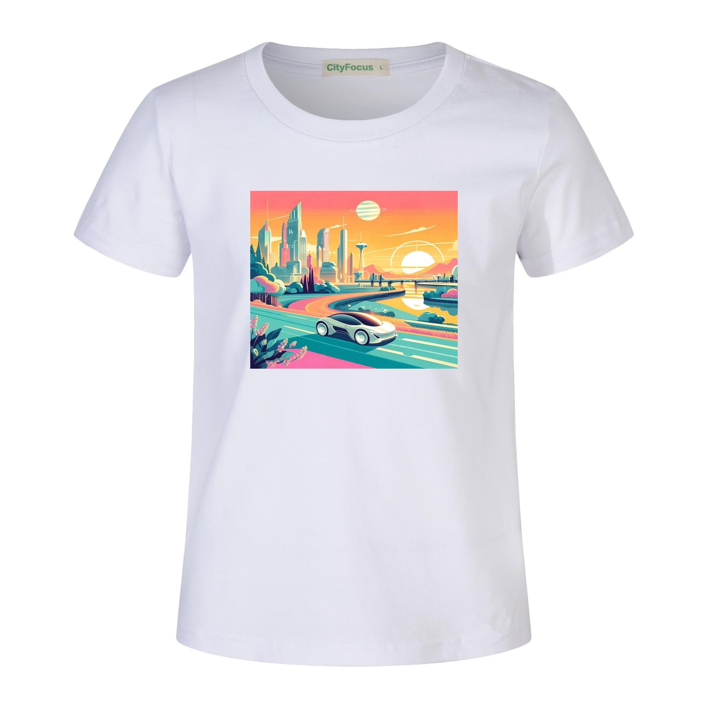 Boys' Futuristic Cityscape Graphic Tee 100% cotton 4