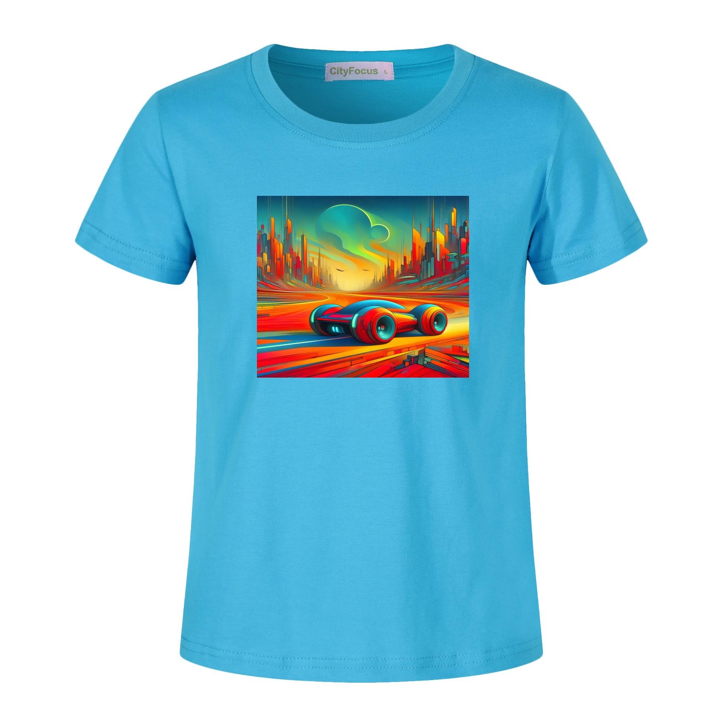 Boys' Futuristic Cityscape Graphic Tee 100% cotton 8