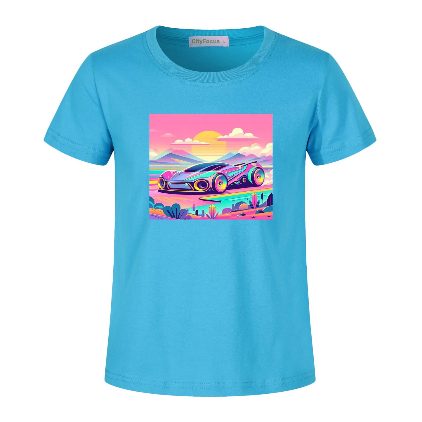 Boys' Futuristic Cityscape Graphic Tee 100% cotton 7