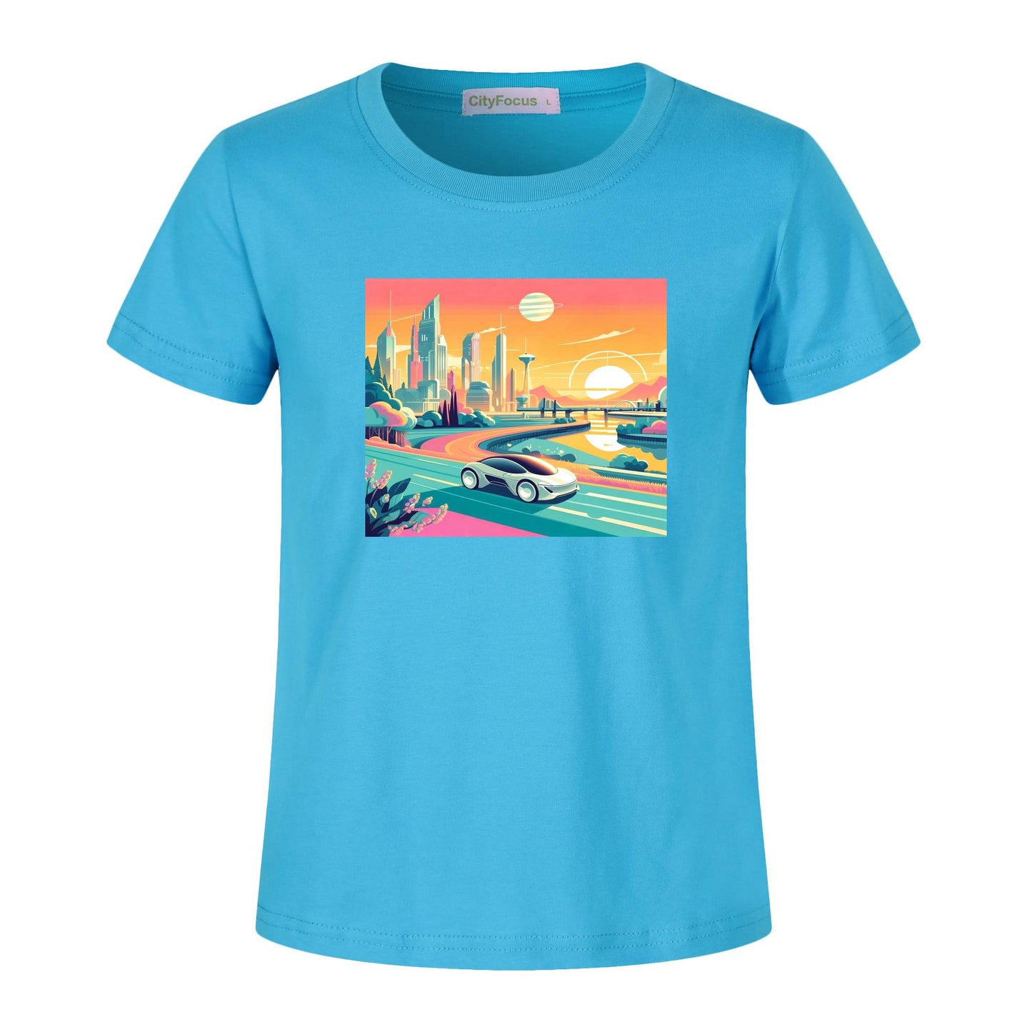 Boys' Futuristic Cityscape Graphic Tee 100% cotton 4