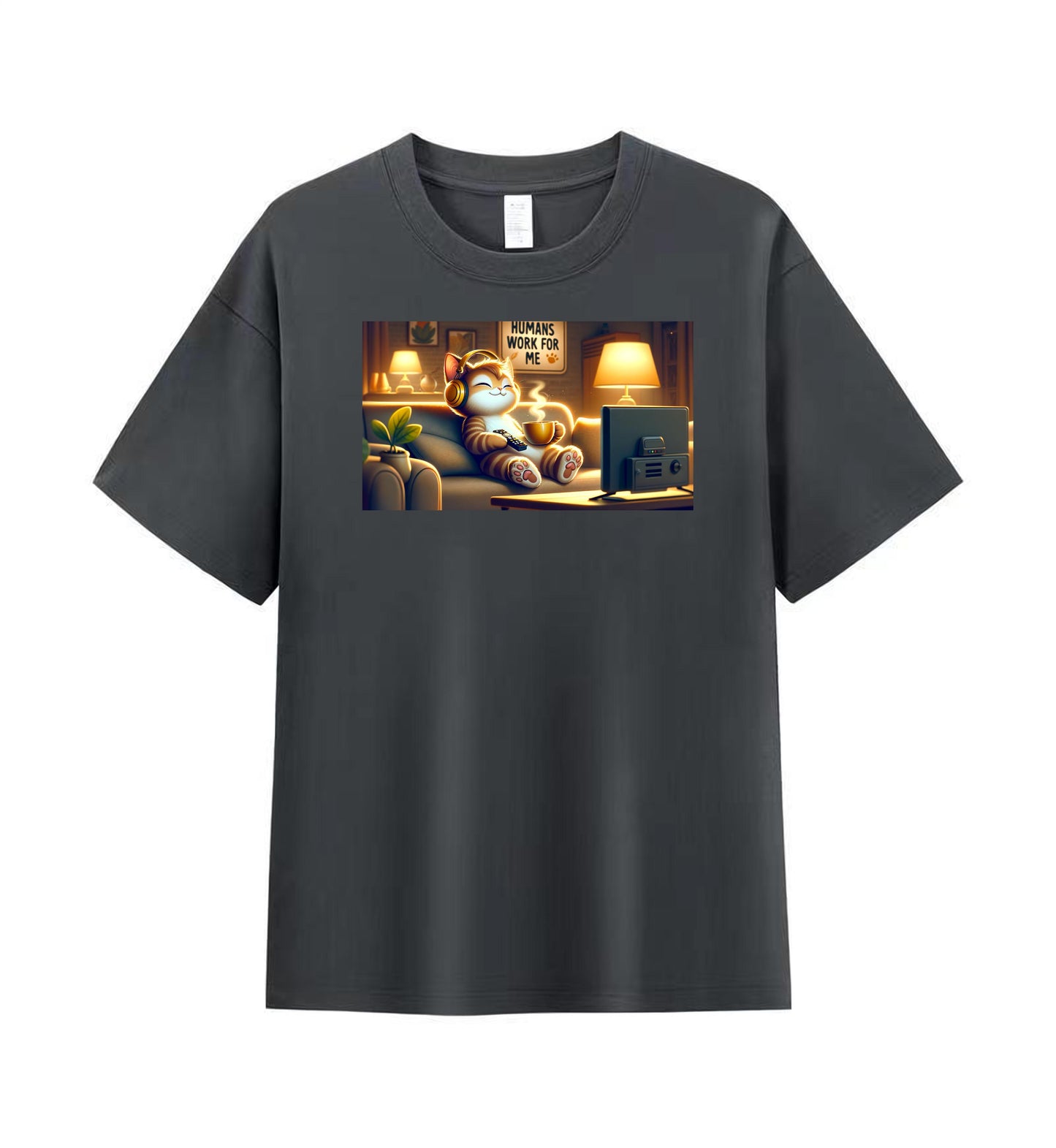 Lazy Cat Gamer Men's Tee - For Those Who Rule from the Couch 2