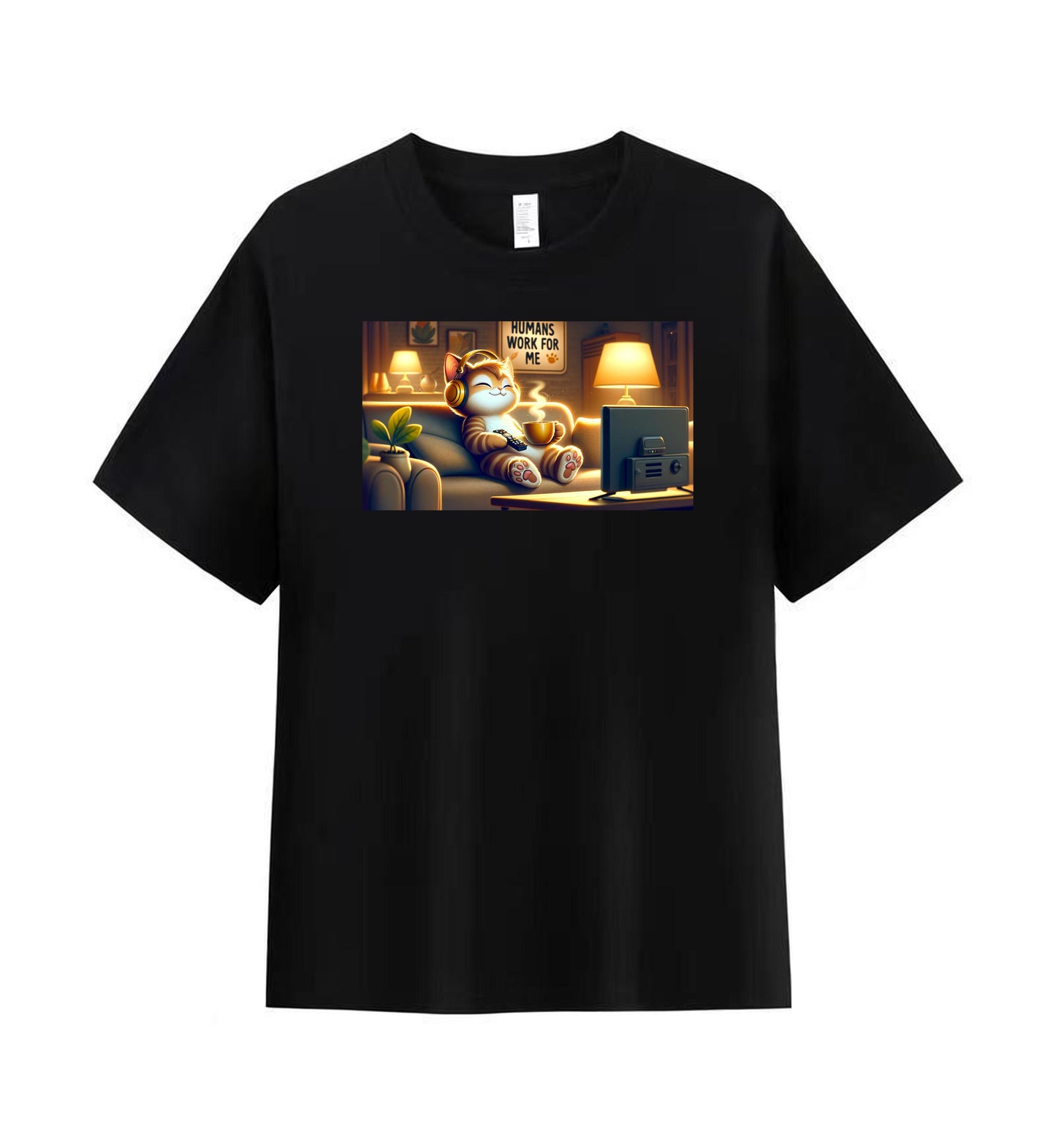 Lazy Cat Gamer Men's Tee - For Those Who Rule from the Couch 2