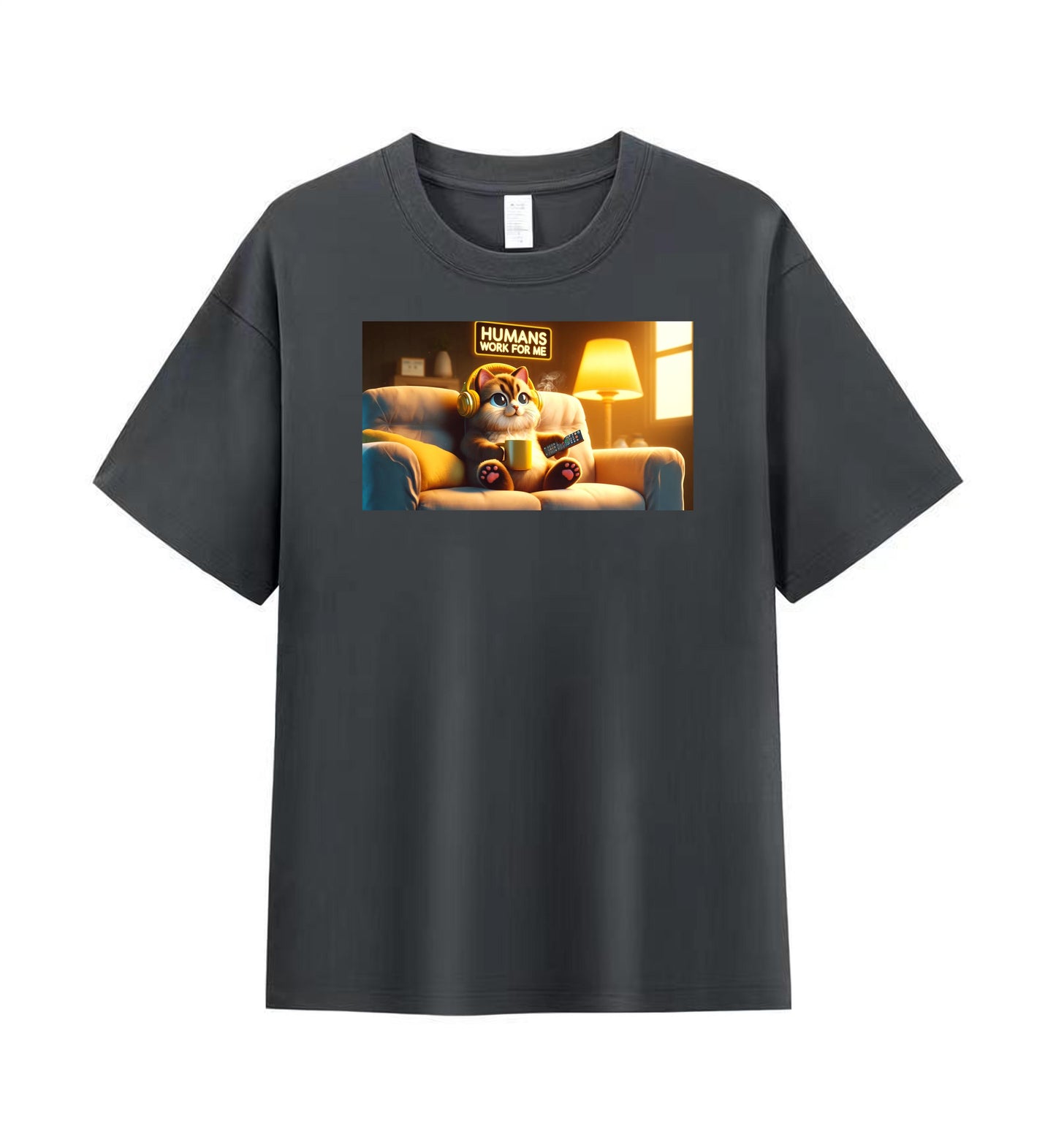 Lazy Cat Gamer Men's Tee - For Those Who Rule from the Couch 1