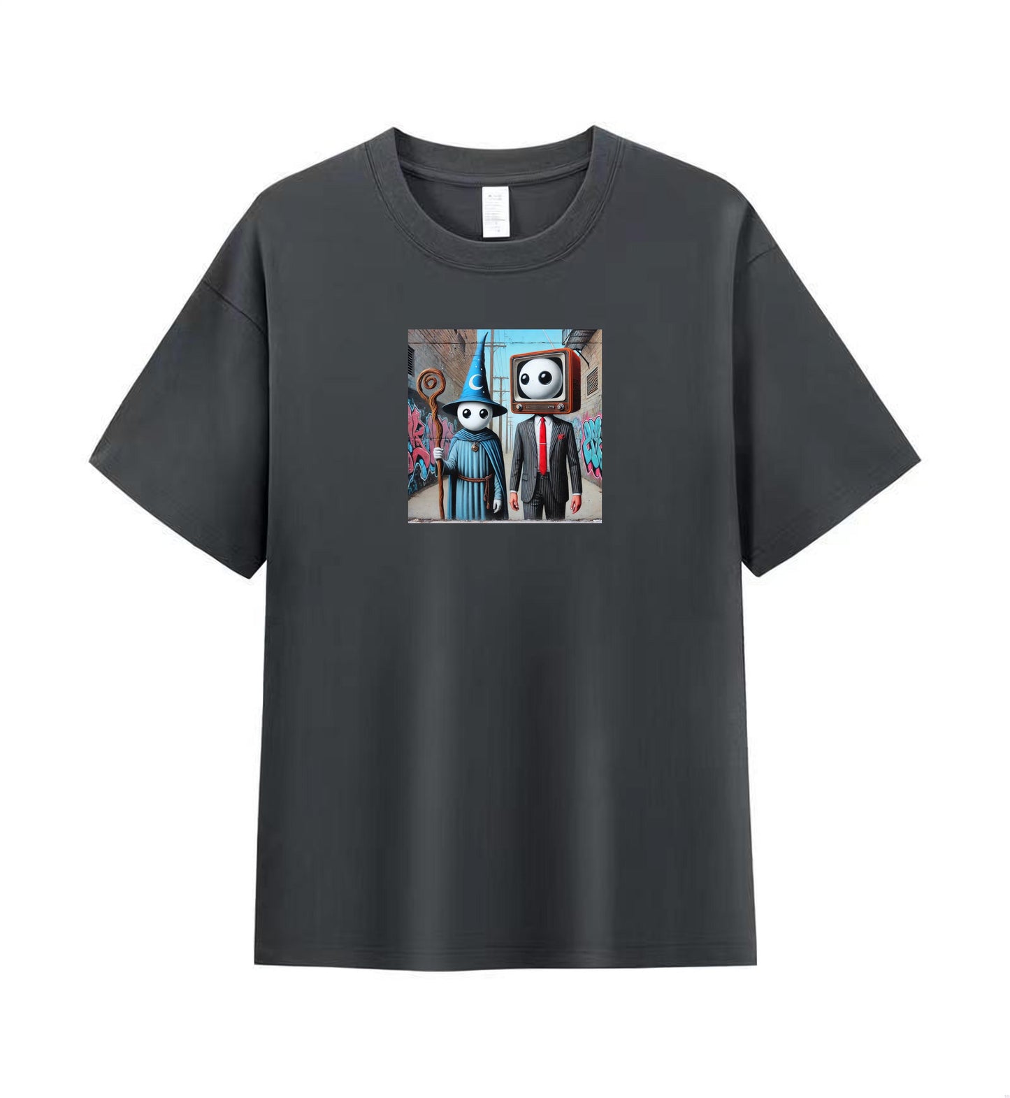 Retro TV-Head Art Men's Cotton T-Shirt