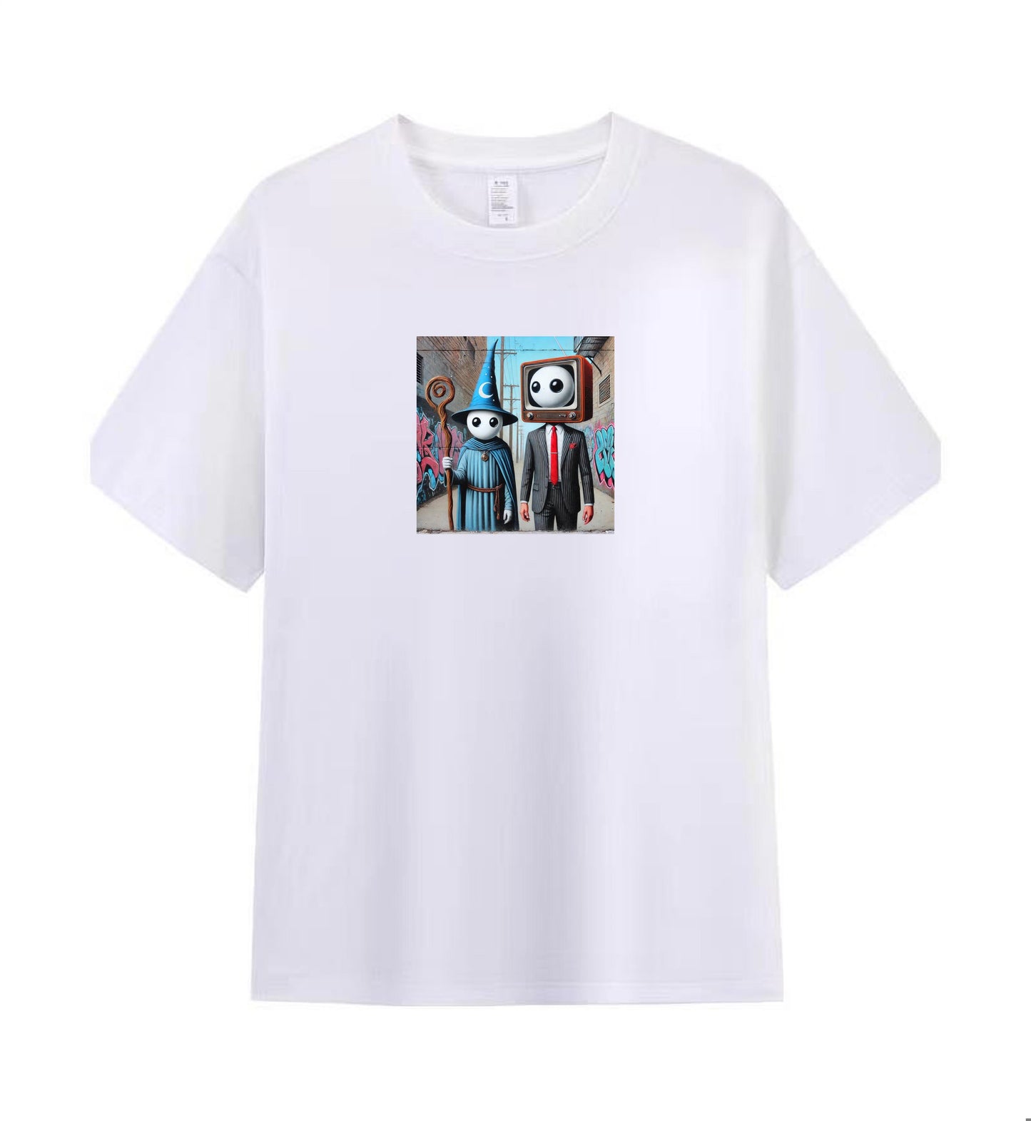 Retro TV-Head Art Men's Cotton T-Shirt