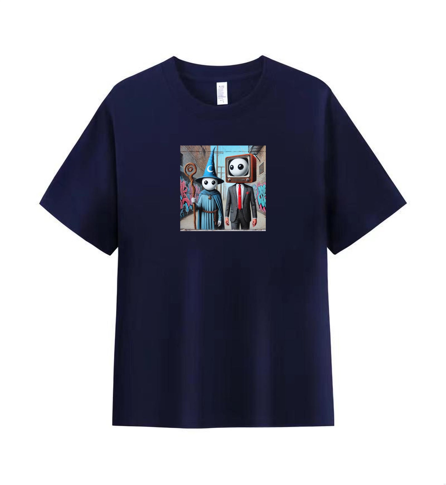 Retro TV-Head Art Men's Cotton T-Shirt