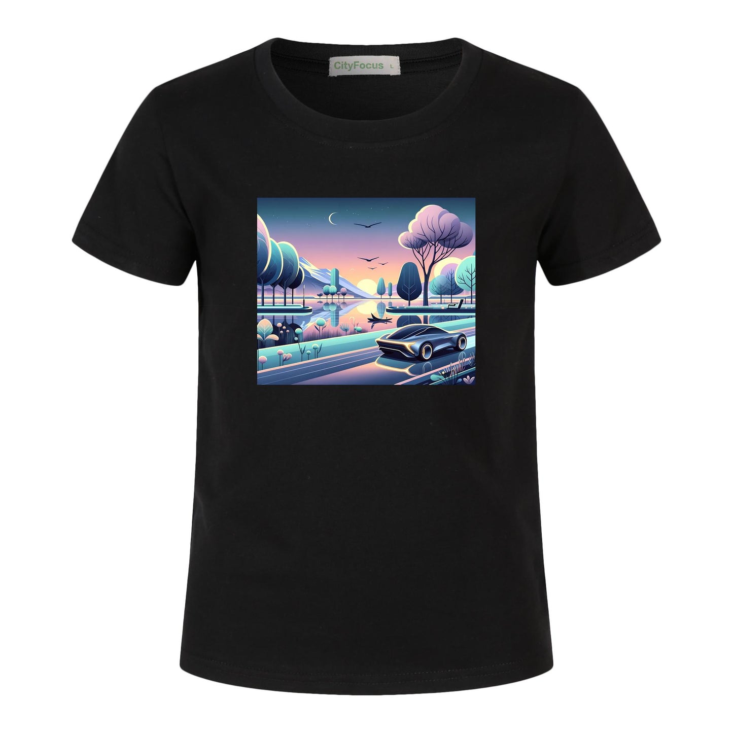 100% cotton Boys' Futuristic Cityscape Graphic Tee 10