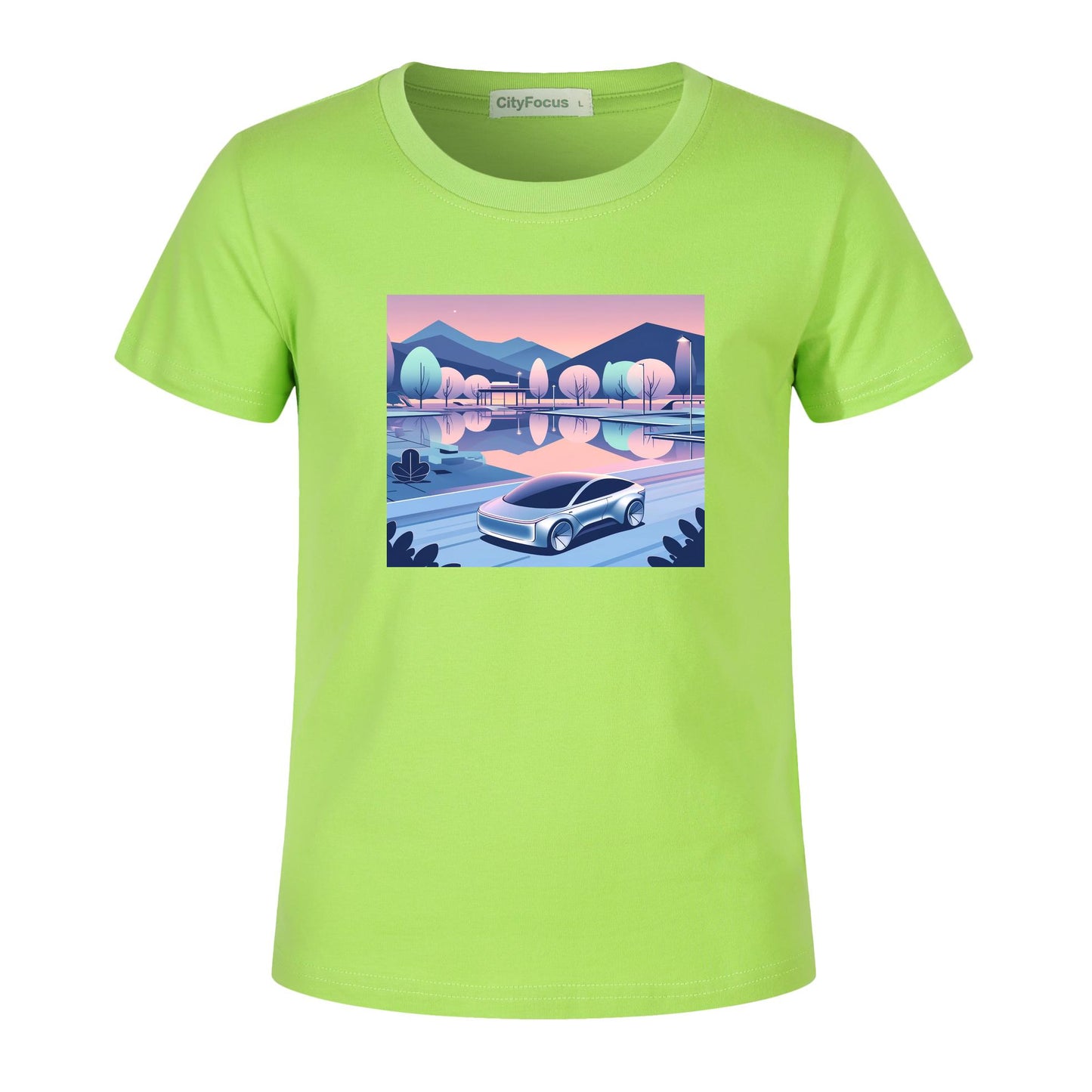 100% cotton Boys' Futuristic Cityscape Graphic Tee 13