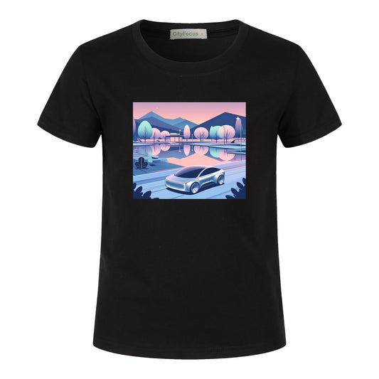 100% cotton Boys' Futuristic Cityscape Graphic Tee 13