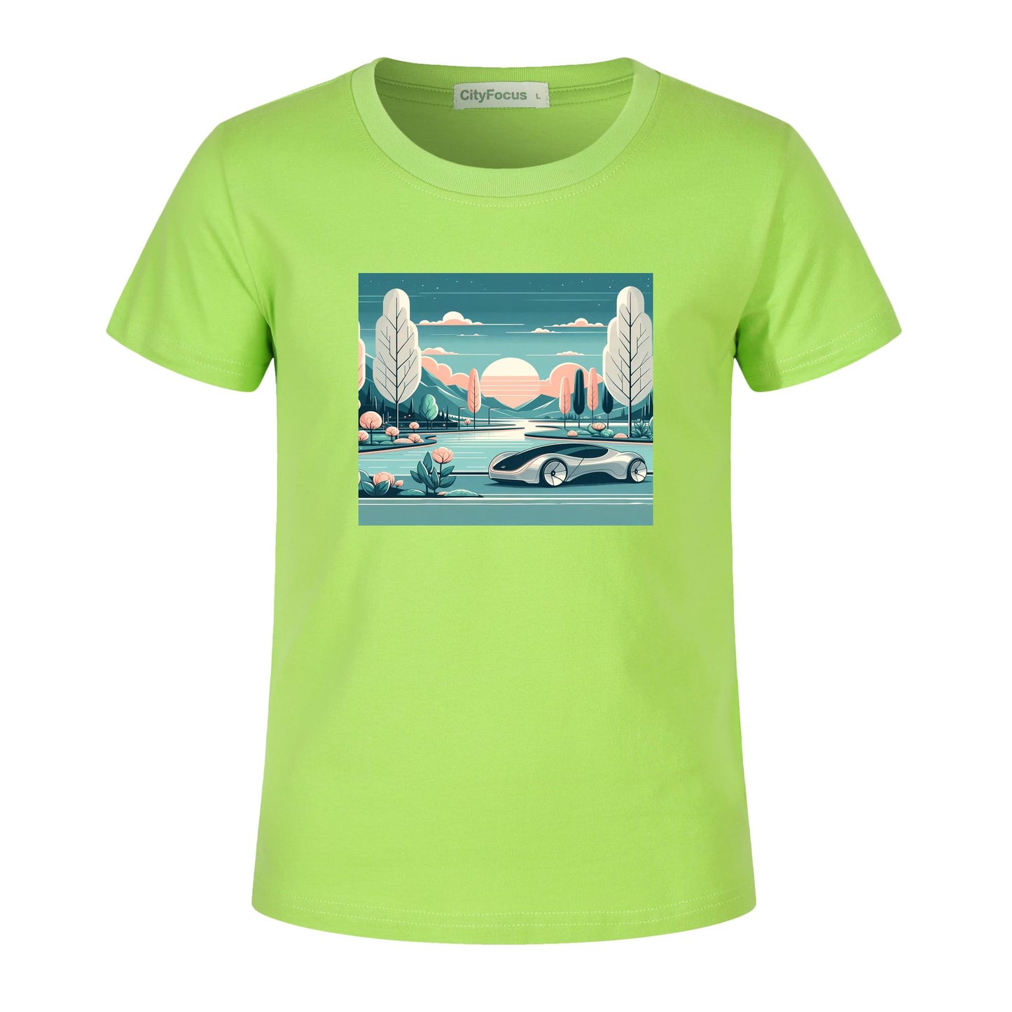 100% cotton Boys' Futuristic Cityscape Graphic Tee 12