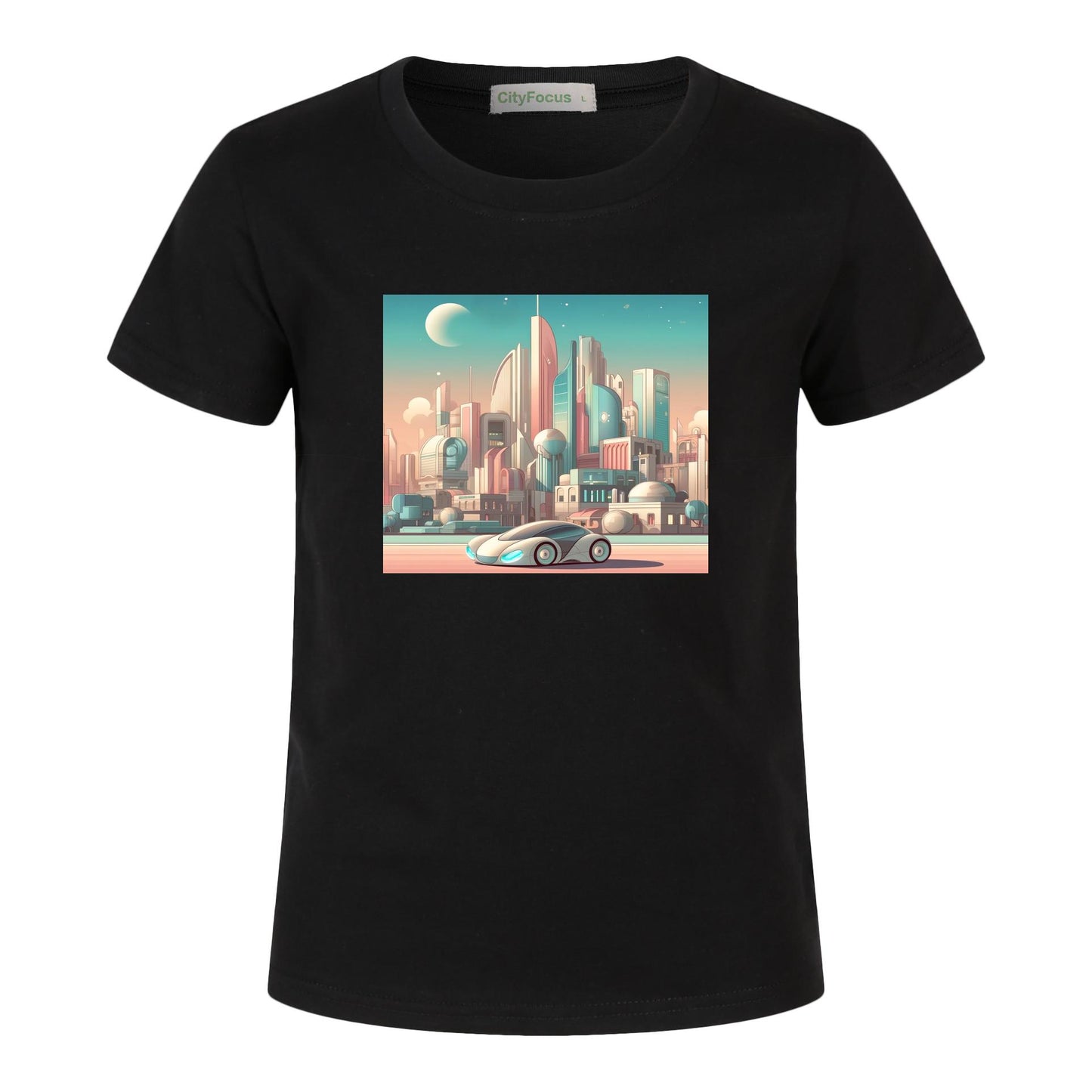 Boys' Futuristic Cityscape Graphic Tee 100% cotton 9