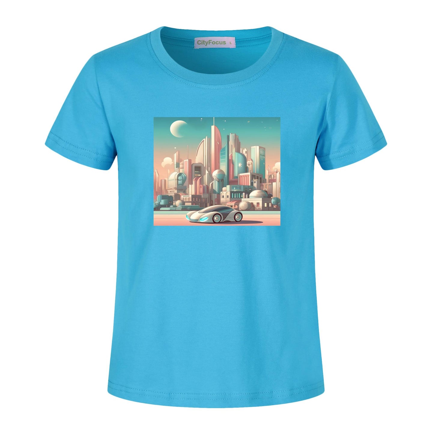 Boys' Futuristic Cityscape Graphic Tee 100% cotton 9