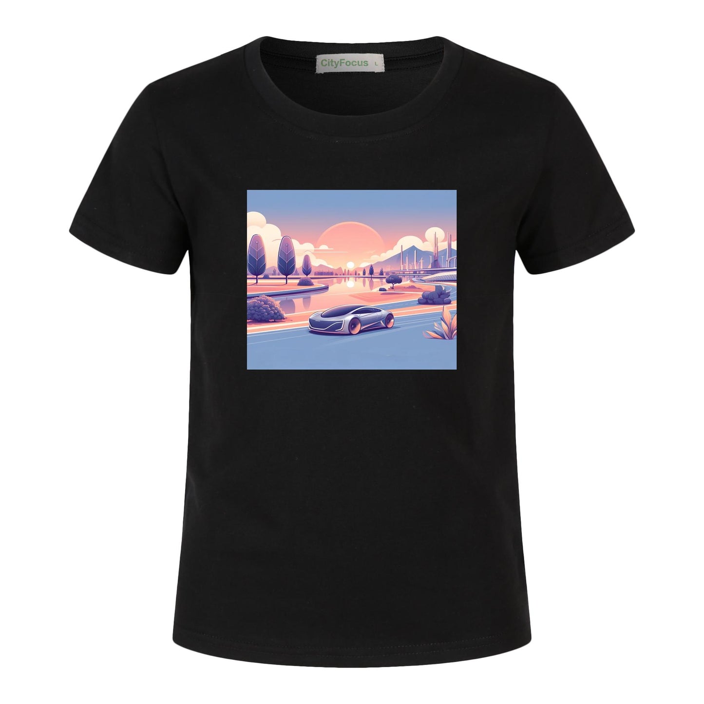 100% cotton Boys' Futuristic Cityscape Graphic Tee 14