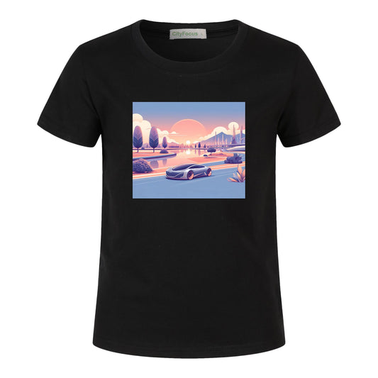 100% cotton Boys' Futuristic Cityscape Graphic Tee 14