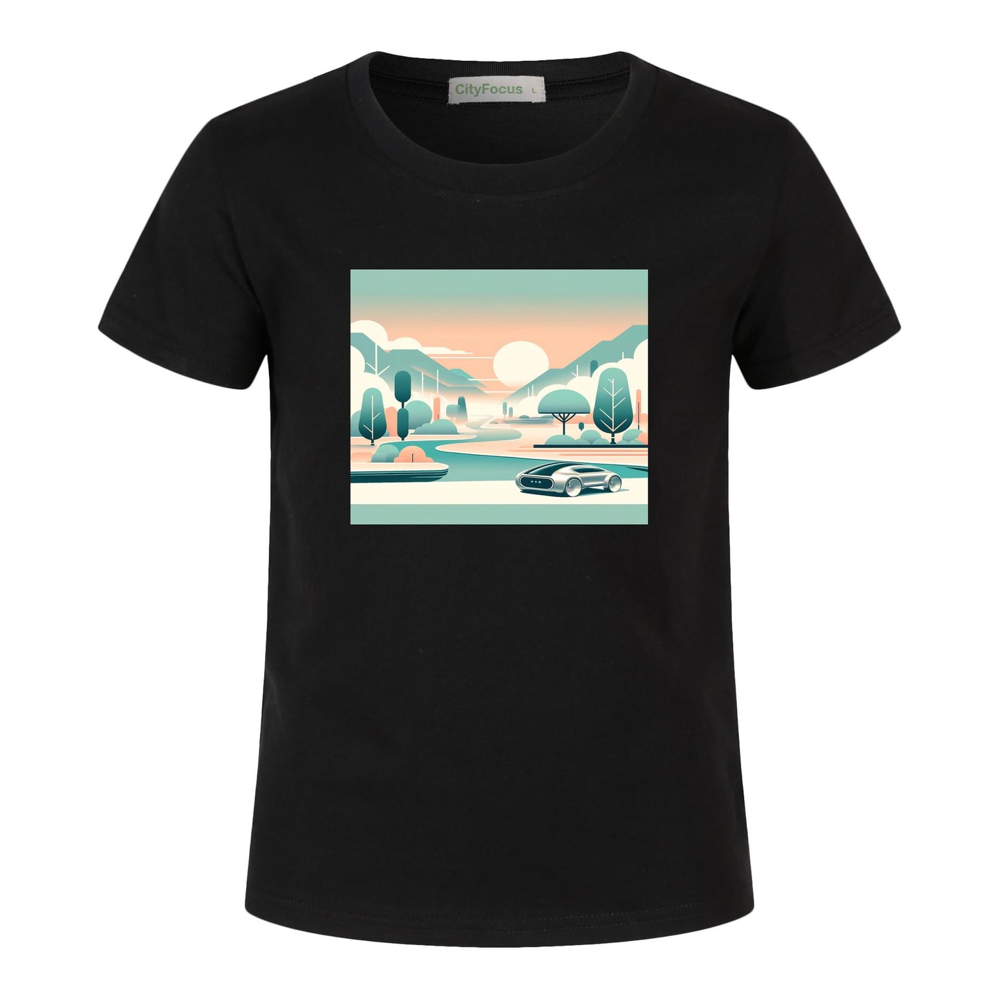 100% cotton Boys' Futuristic Cityscape Graphic Tee 15