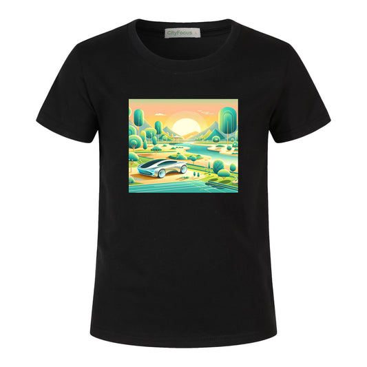 100% cotton Boys' Futuristic Cityscape Graphic Tee 11