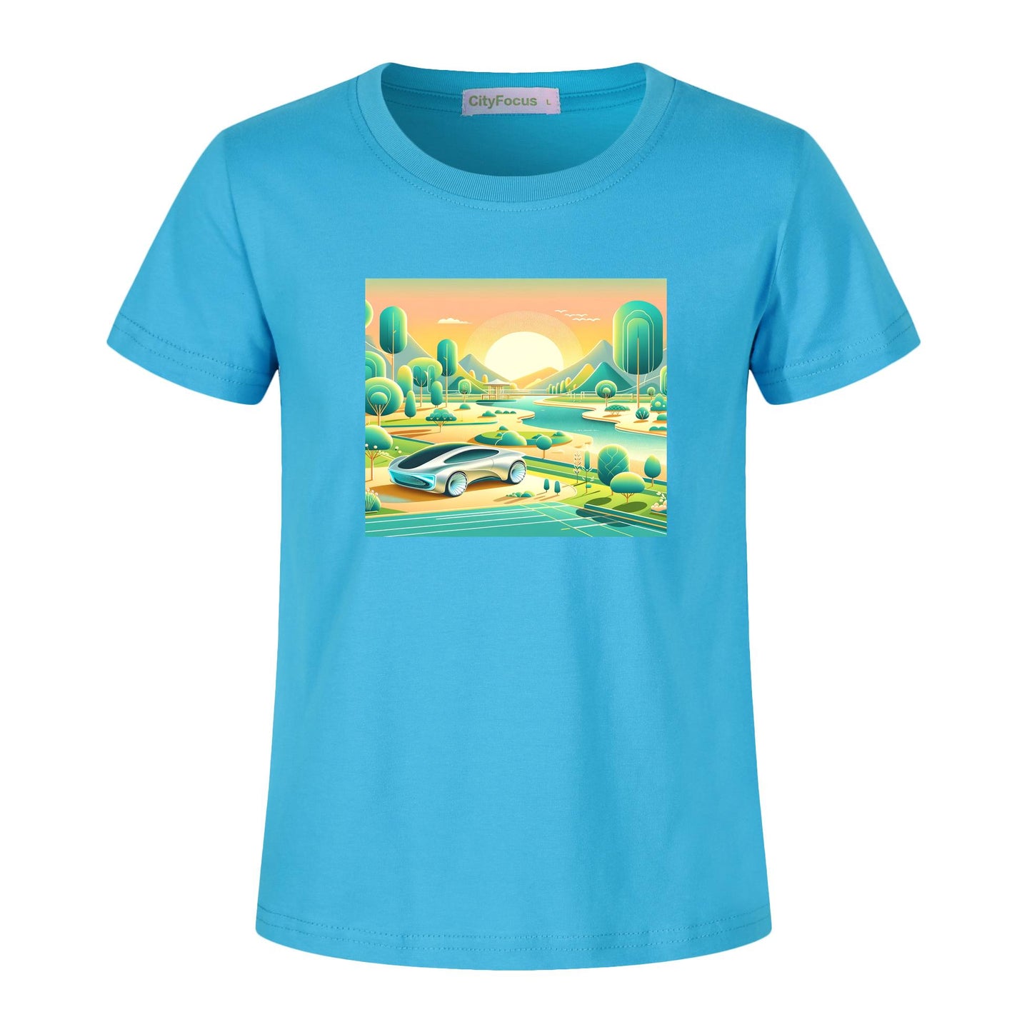 100% cotton Boys' Futuristic Cityscape Graphic Tee 11