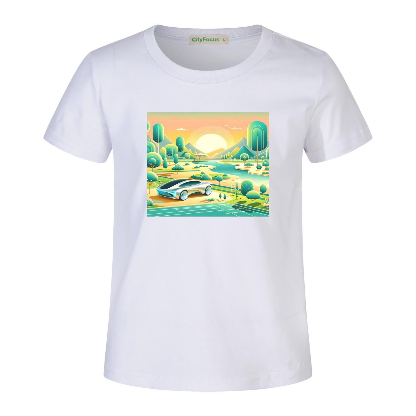 100% cotton Boys' Futuristic Cityscape Graphic Tee 11