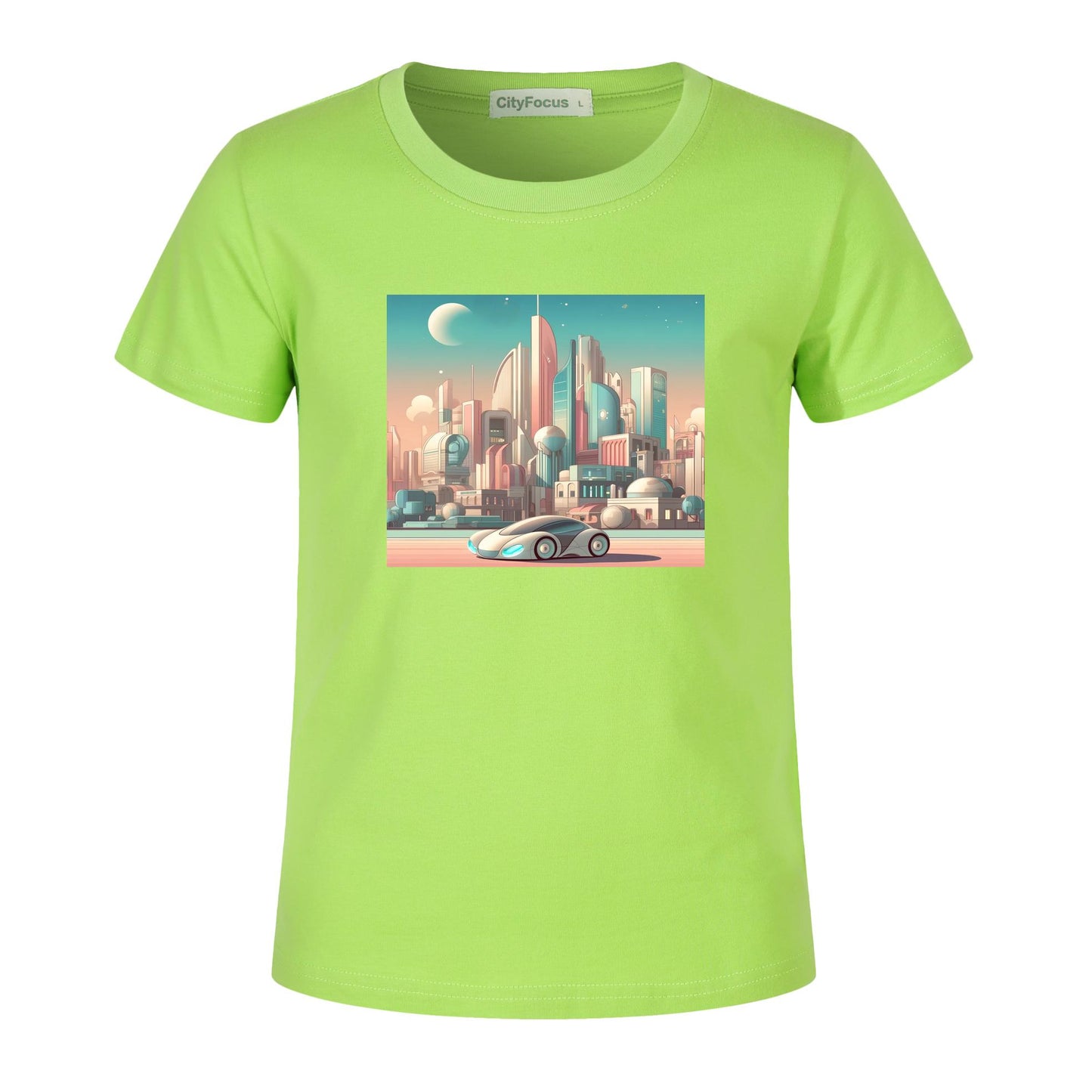 Boys' Futuristic Cityscape Graphic Tee 100% cotton 9