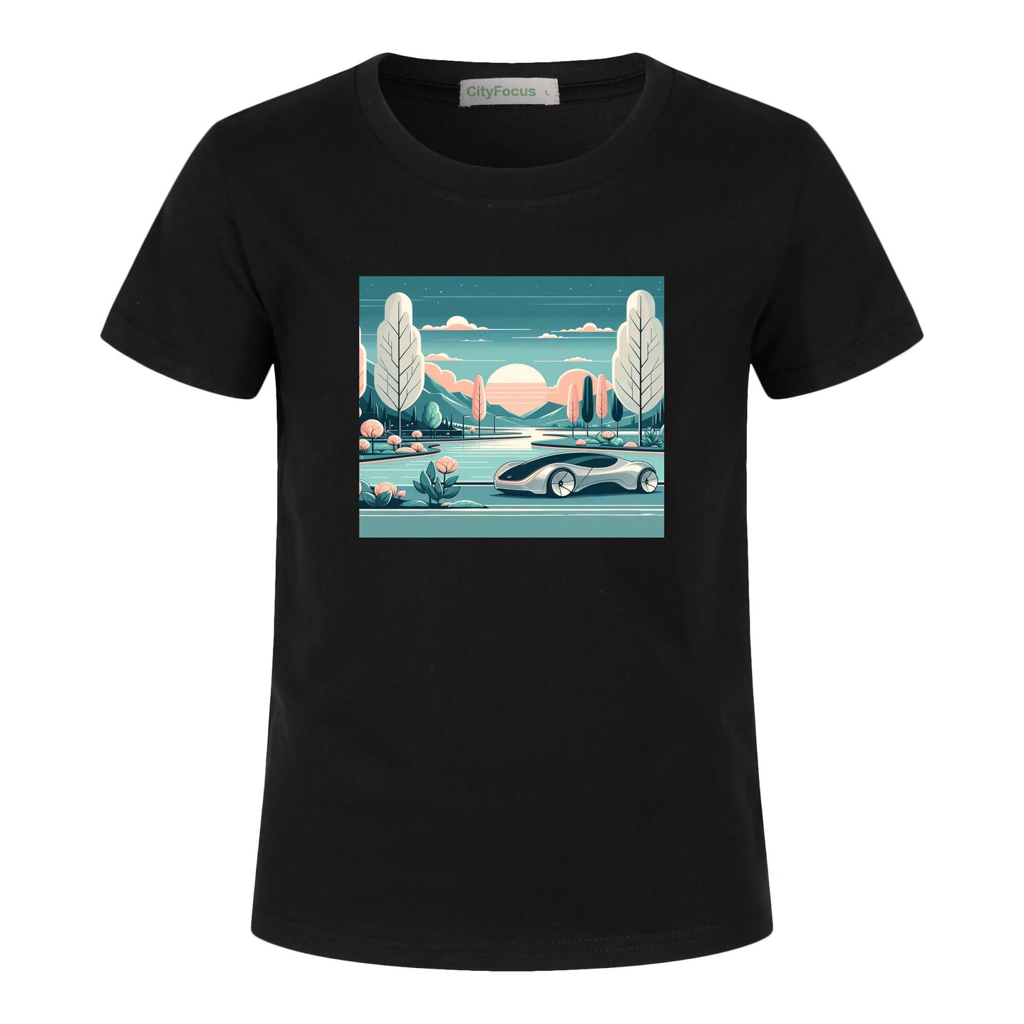 100% cotton Boys' Futuristic Cityscape Graphic Tee 12