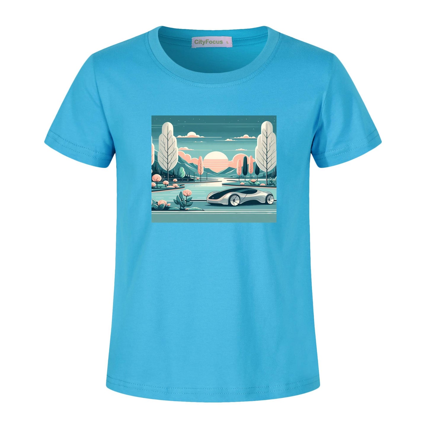 100% cotton Boys' Futuristic Cityscape Graphic Tee 12