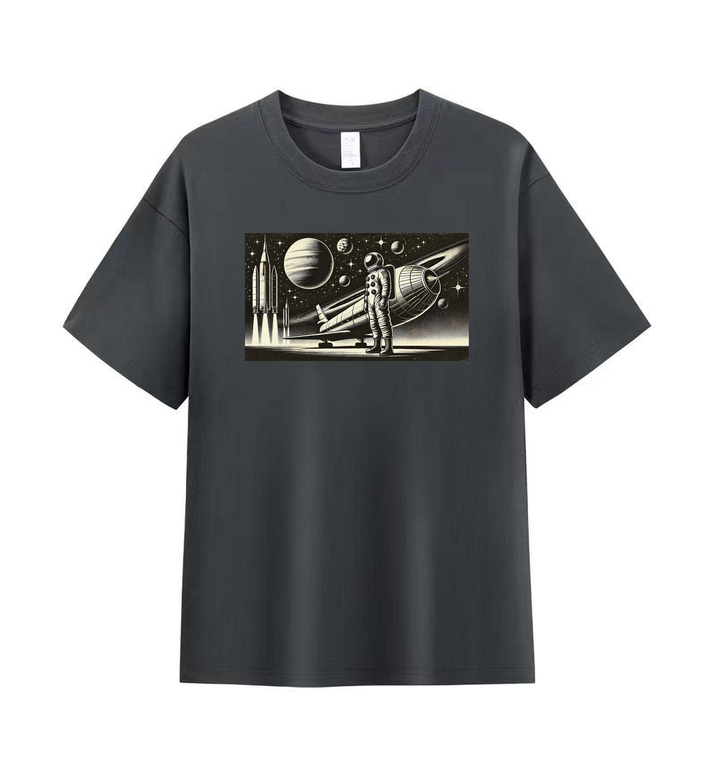 Retro Astronaut Space Mission Men's Cotton Tee